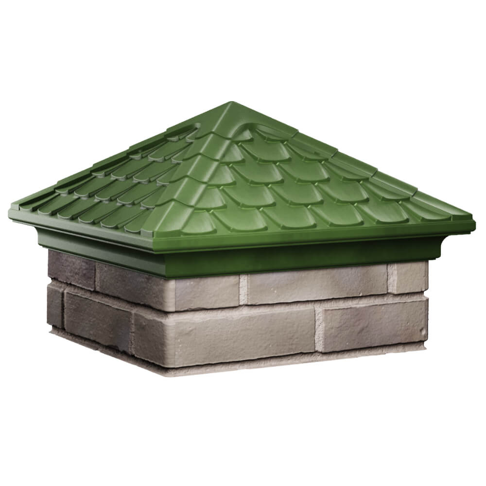 Колпак Zking Эльбрус Зеленый на столб 1.5х1.5 кирпича (385х385мм) в Грозном фото