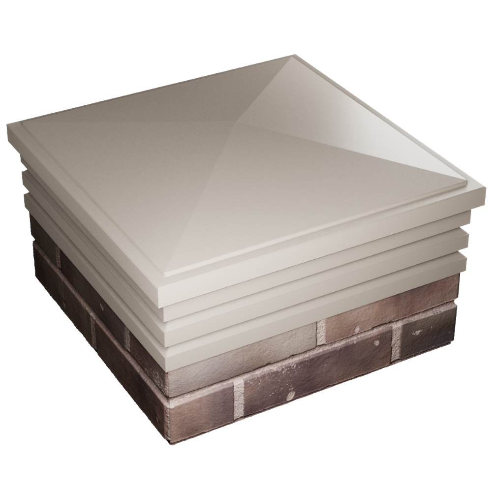 Колпак Zking Бона ХайТек Бежевый на столб 2х2 кирпича (513х513мм) в Грозном фото