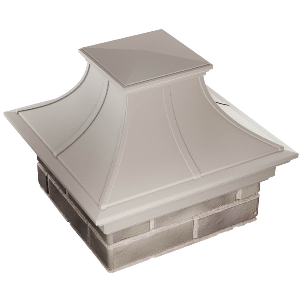 Колпак Zking Монблан Премиум Бежевый на столб 1.5х1.5 кирпича (385х385мм) в Грозном фото