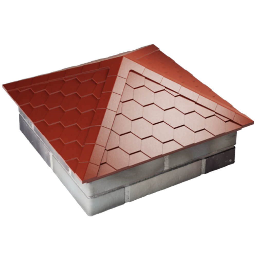 Колпак Zking Эверест Красный на столб 2х2 кирпича (535х535мм) Грозный фото