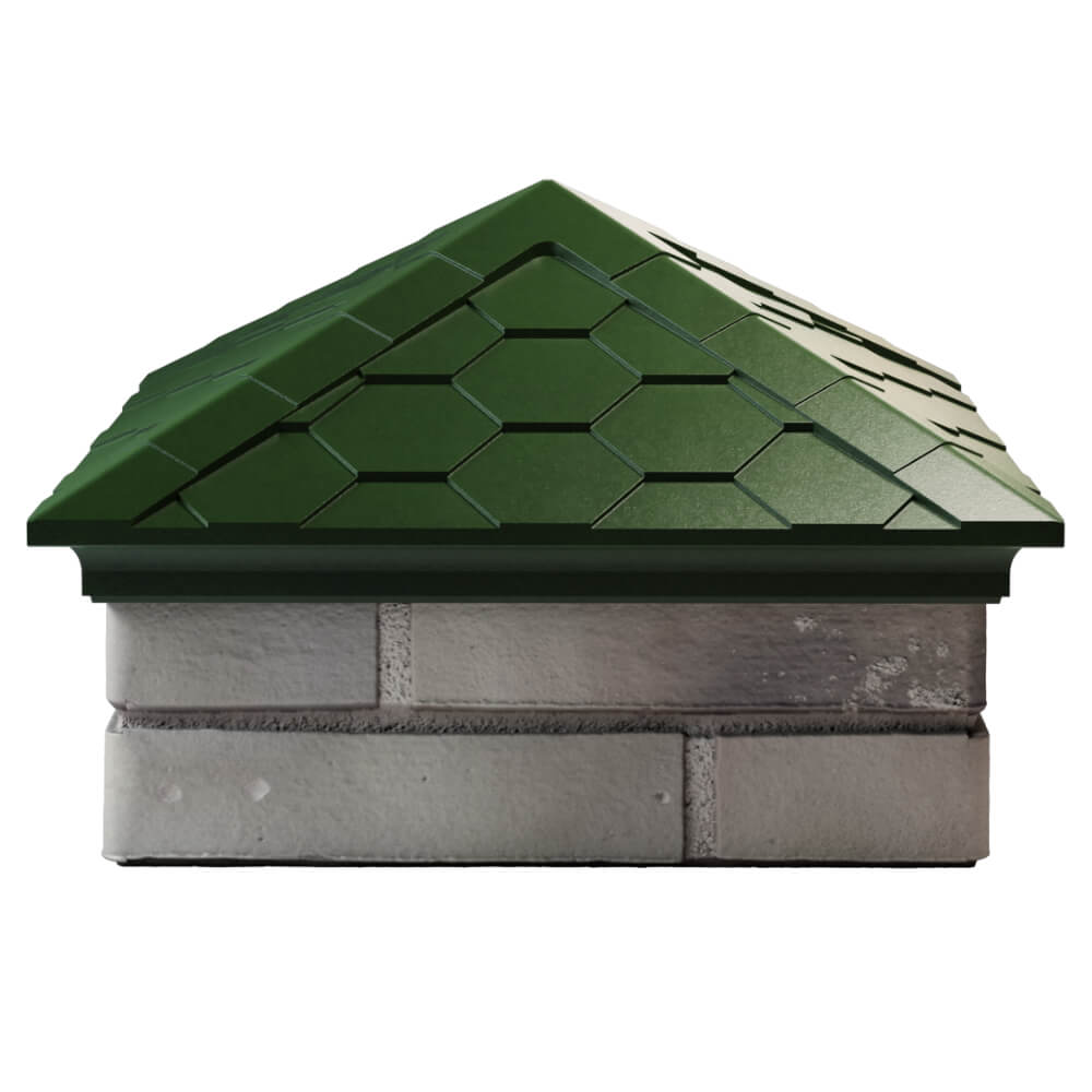 Колпак Zking Эверест Зеленый на столб 1.5х1.5 кирпича (390х390мм) Грозный фото